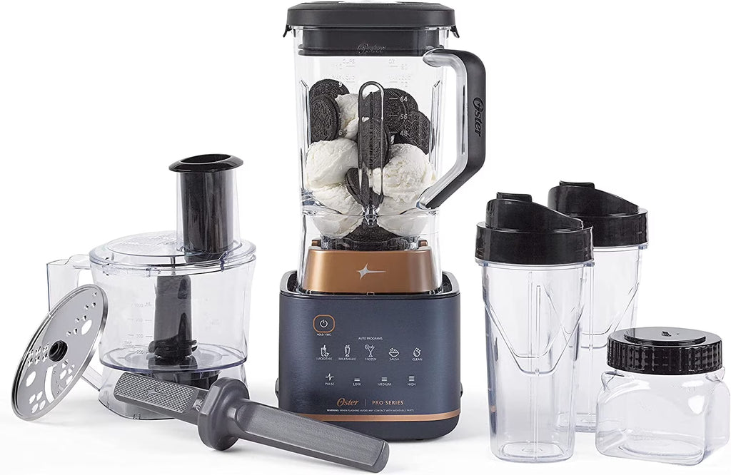 Kitchen System with XL 9-Cup Tritan Jar, Food Processor, 2 Blend-n-Go Cups, Mini Jar and Tamper Tool, Dark Blue Z7186