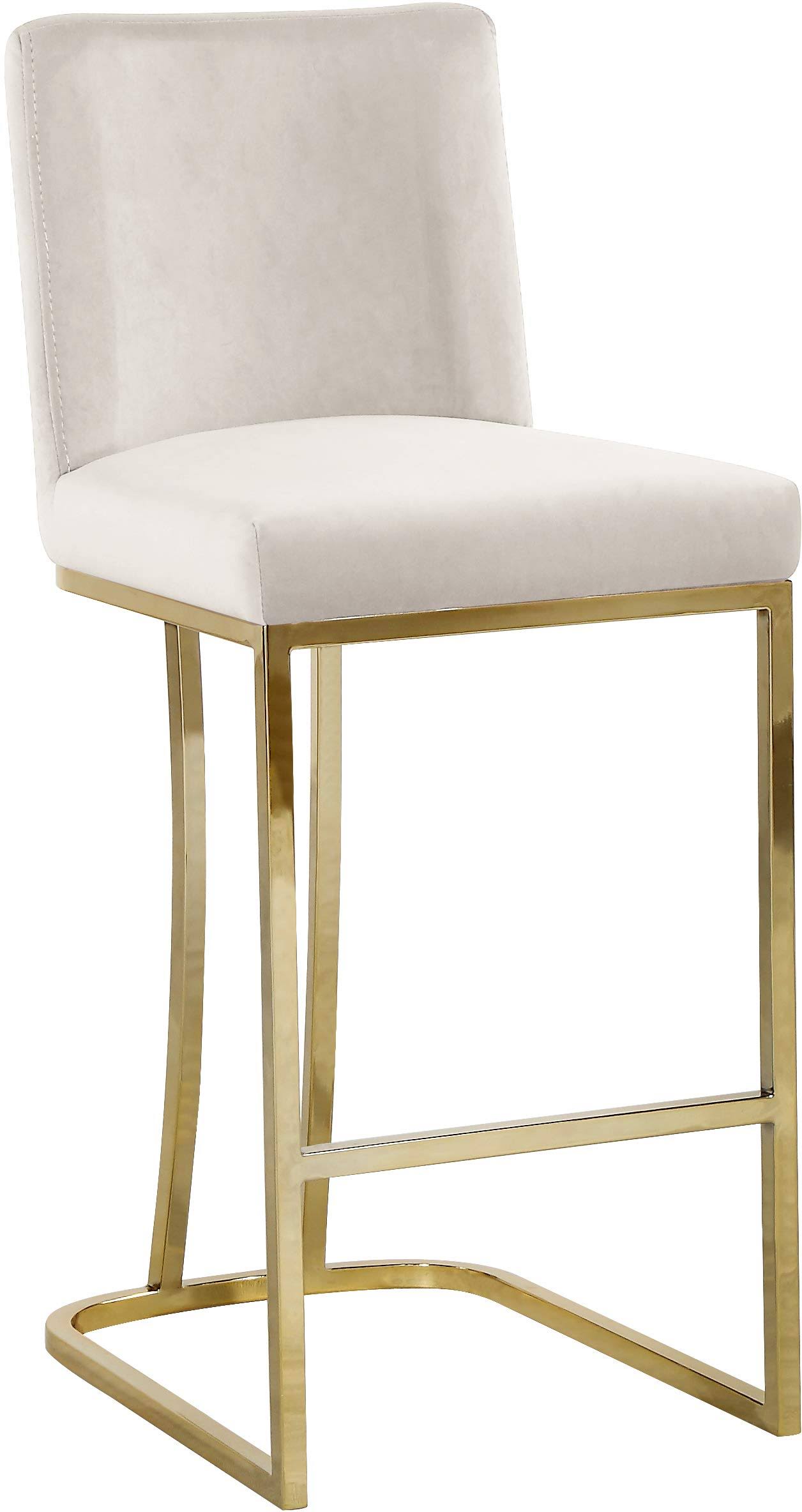 Cream Velvet Stool I44180