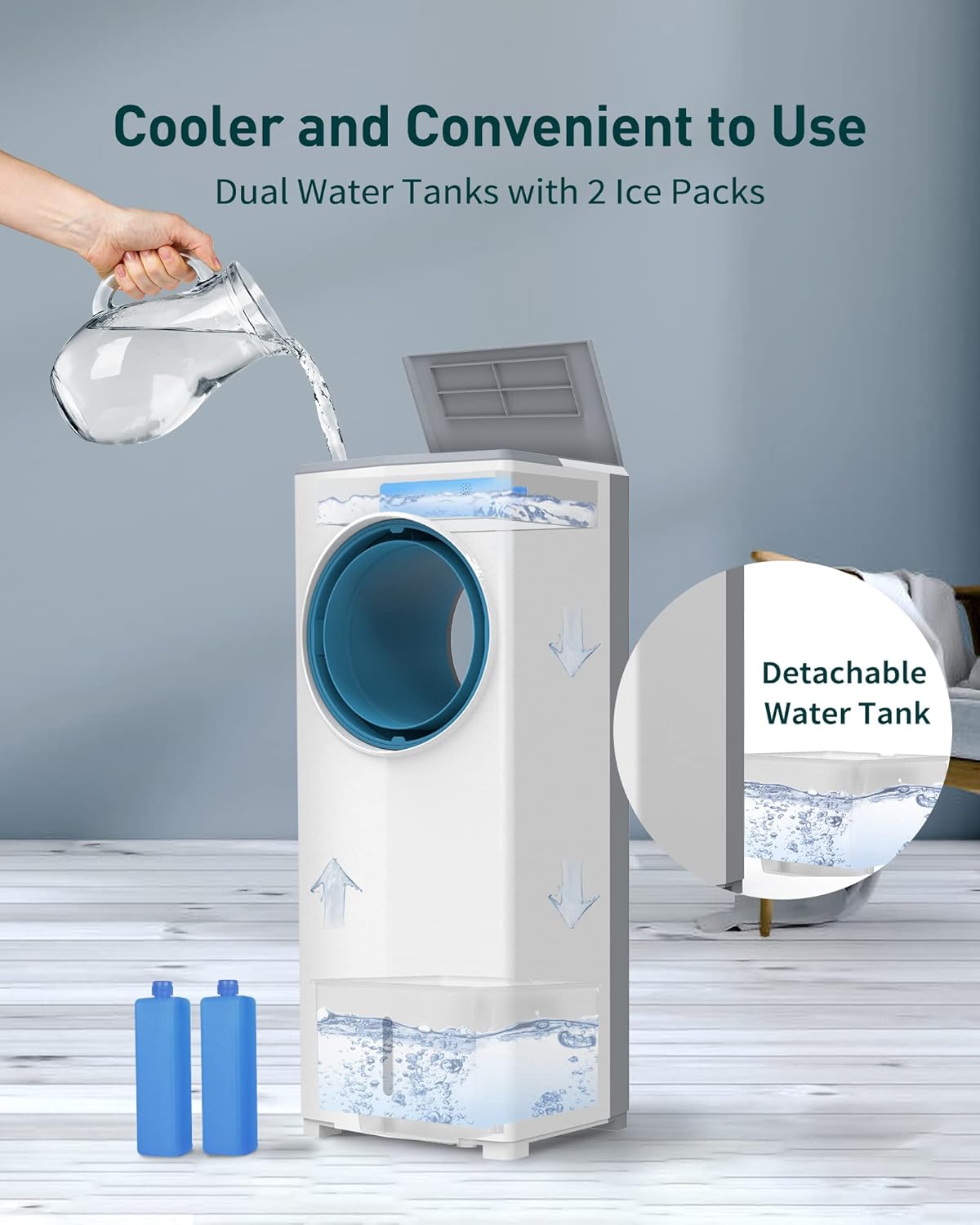 3-in-1 Portable Evaporative Air Cooler Fan with Remote Control E4988