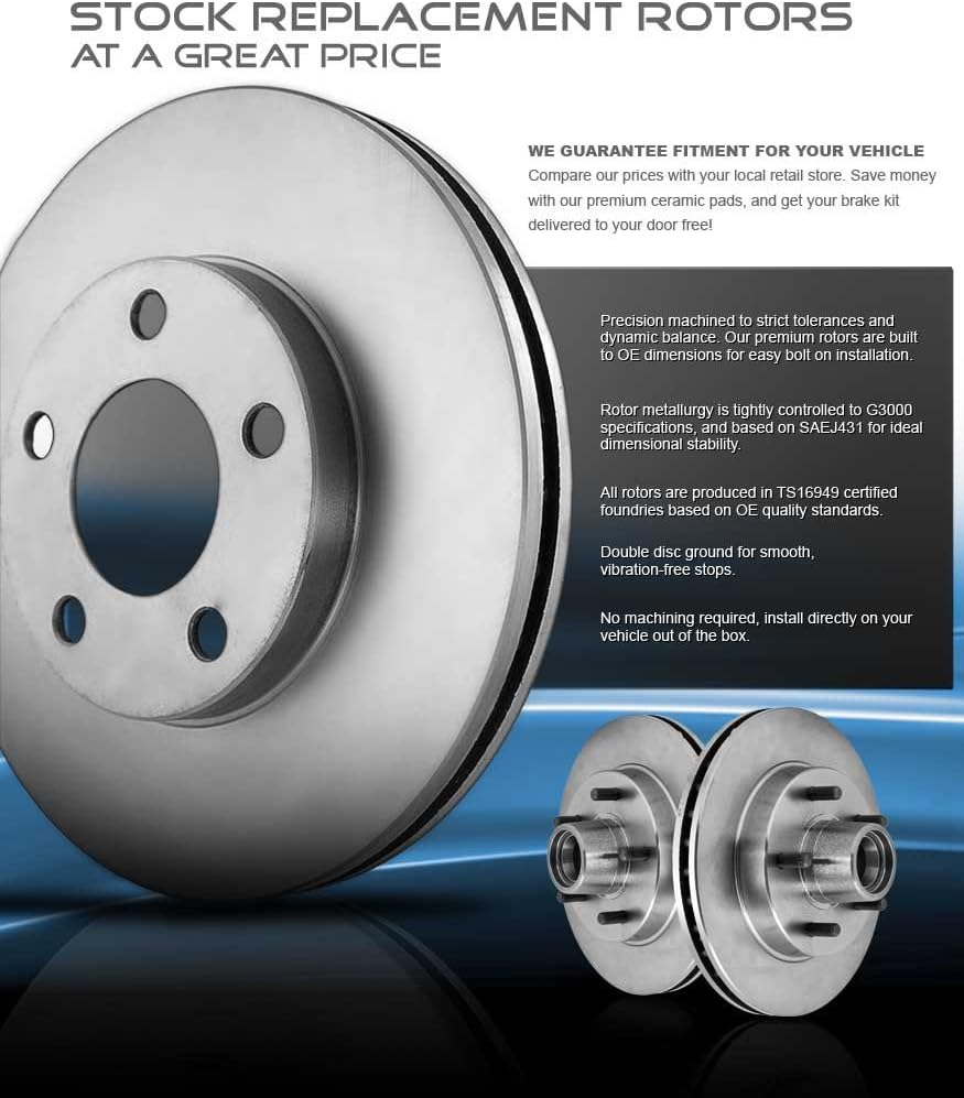 REAR 232 mm 5 Lug Brake Disc Rotors + Metallic Brake Pads Pack of 2 C76879