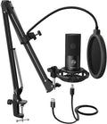 USB Microphone Kit with Adjustable Scissor Arm Stand Shock Mount, Pack of 2 X26482