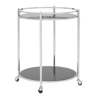 Black Glass Bar Cart B9254