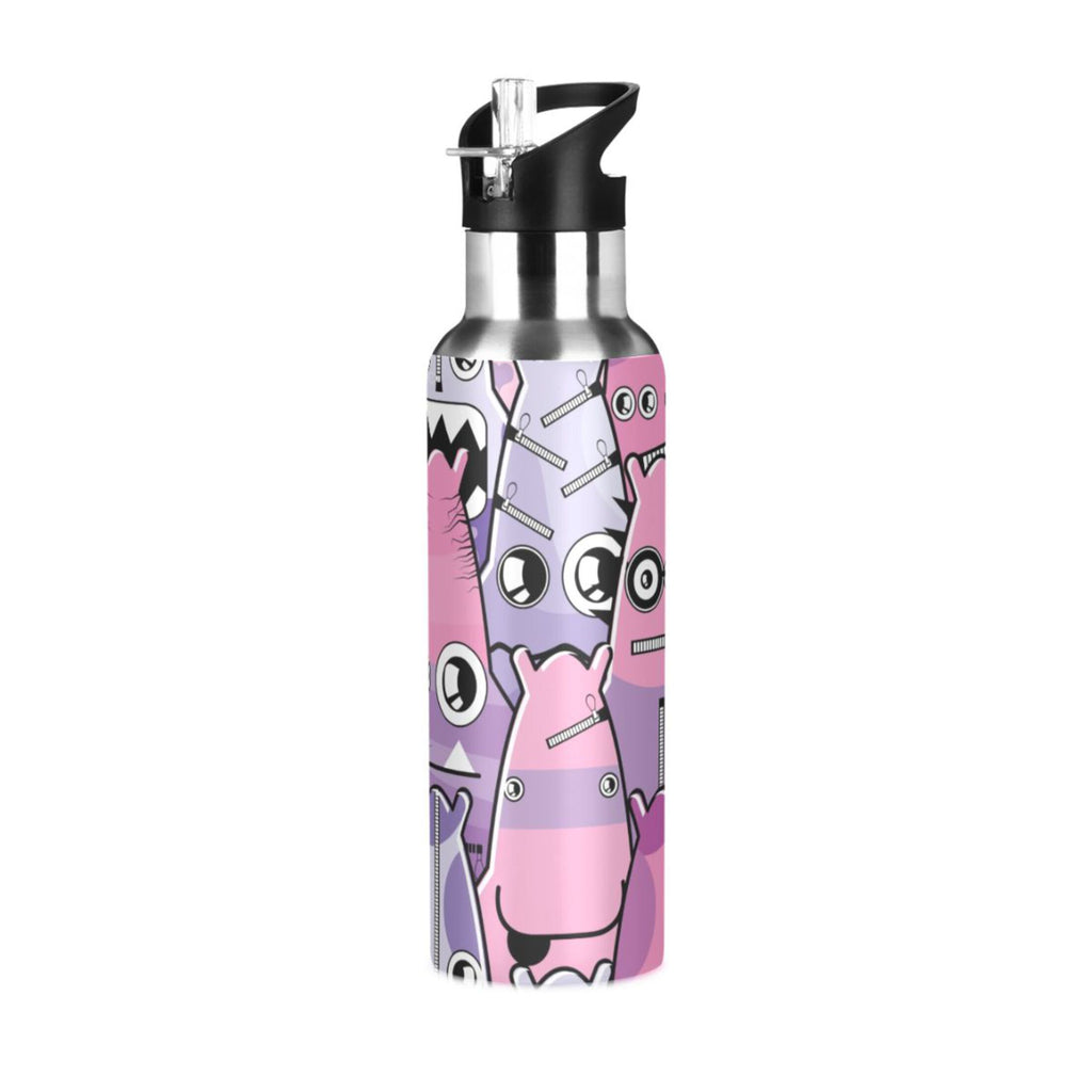 Stainless Steel Insulated Vacuum Flask Water Bottle with Straw Lid L863