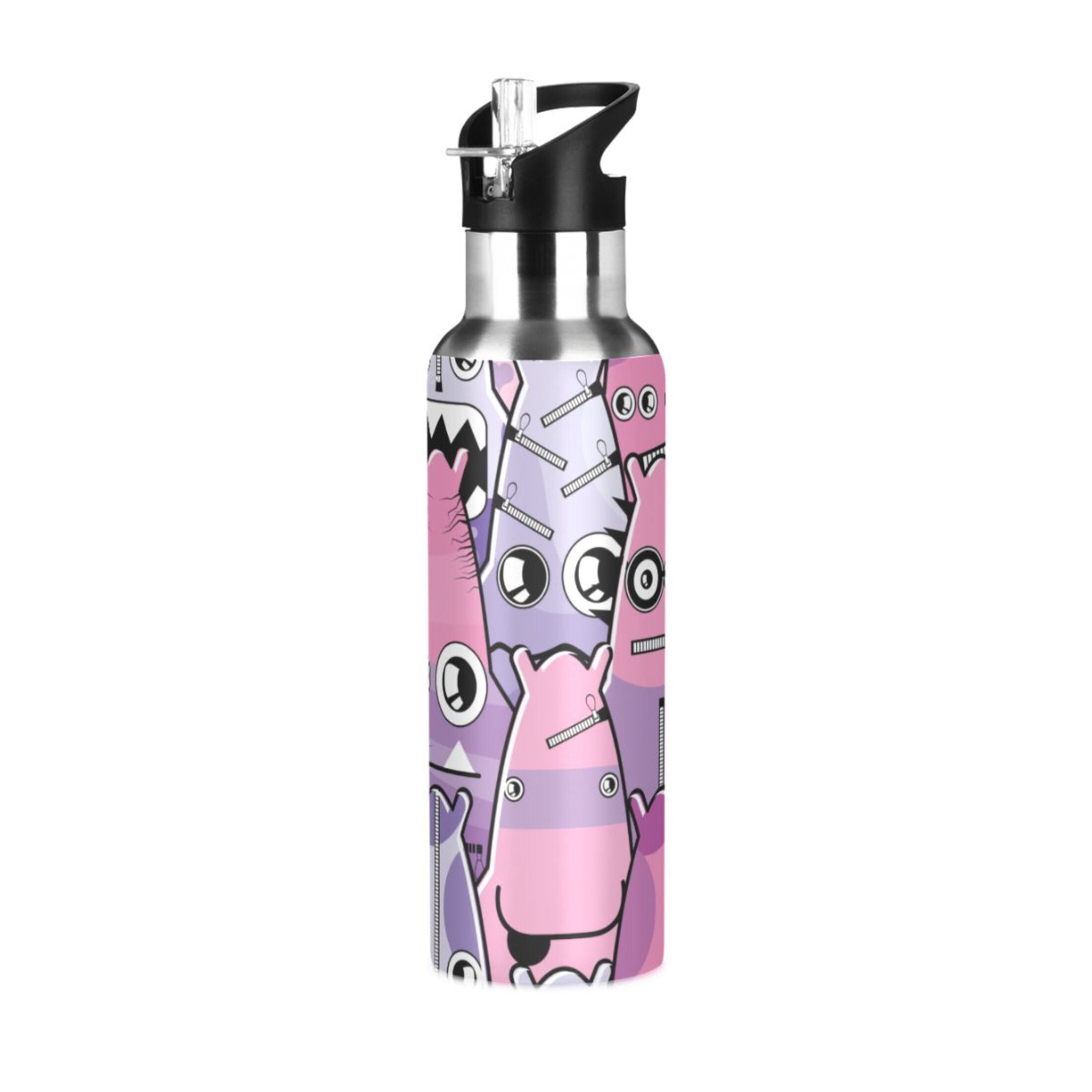Stainless Steel Insulated Vacuum Flask Water Bottle with Straw Lid L863