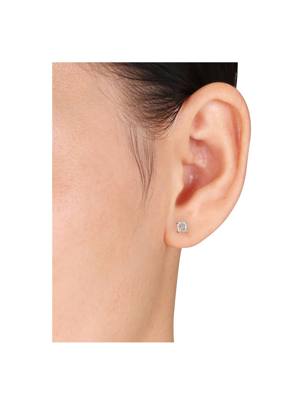 14K Yellow Gold Diamond Solitaire Stud Earrings 1/2 Carat Ctw I85306
