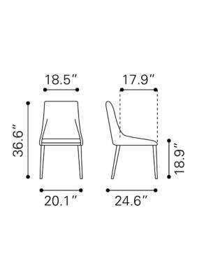 Black Dining Chair Set of 2 V291106