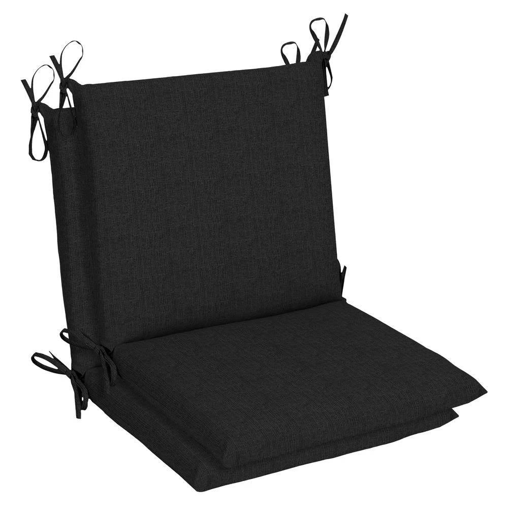 Black Mid Back Outdoor Dining Chair Cushion (2-Pack) K8746