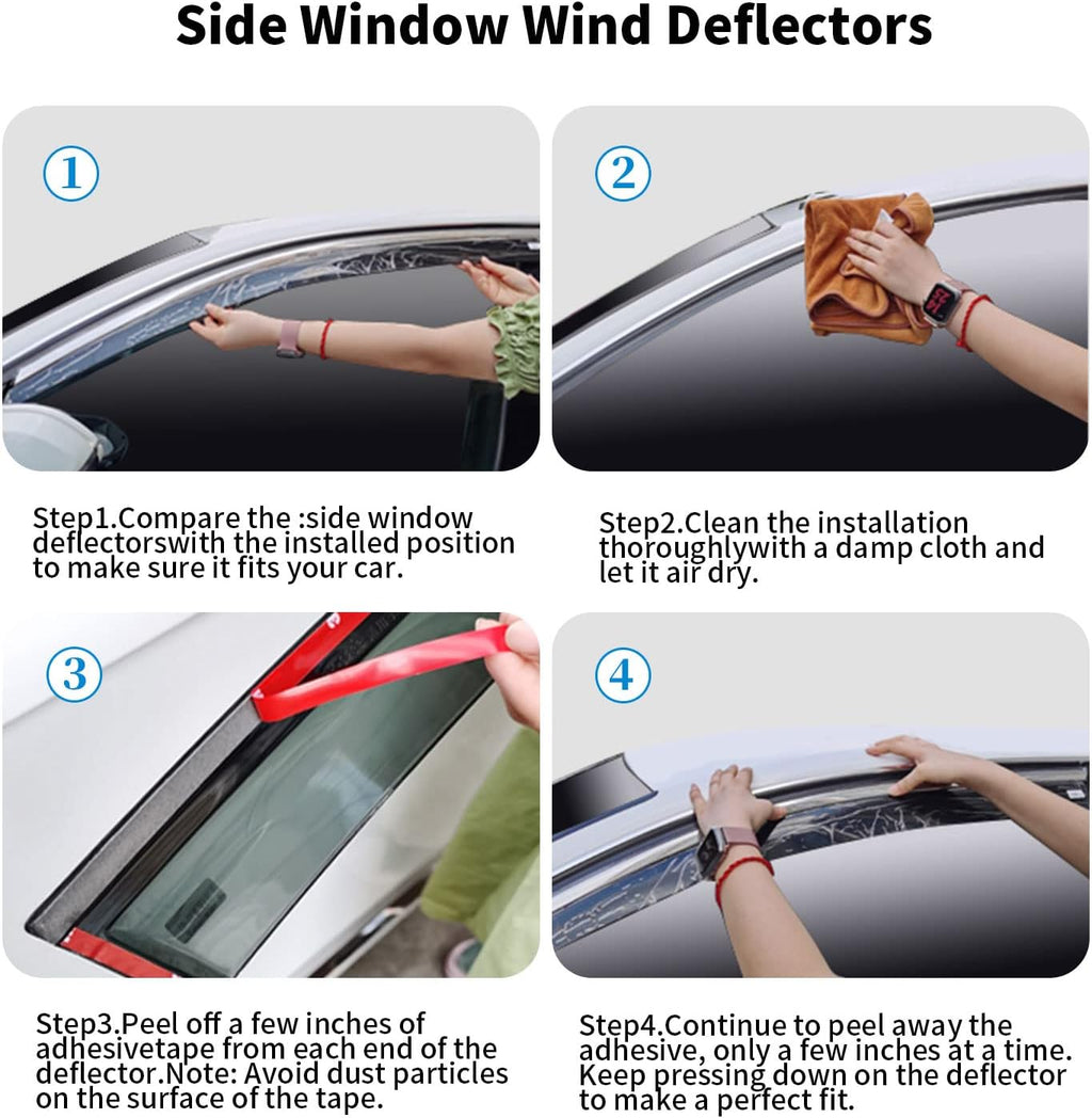 4-Piece Rain Guards Side Window Deflectors H376676