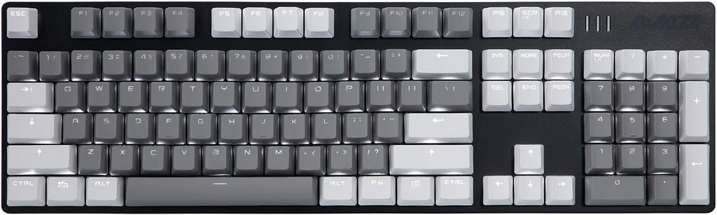 AK50 Mechanical Gaming Keyboard - PBT Keycaps - Grey-White - White Backlit - Blue Switches - Black Y536180