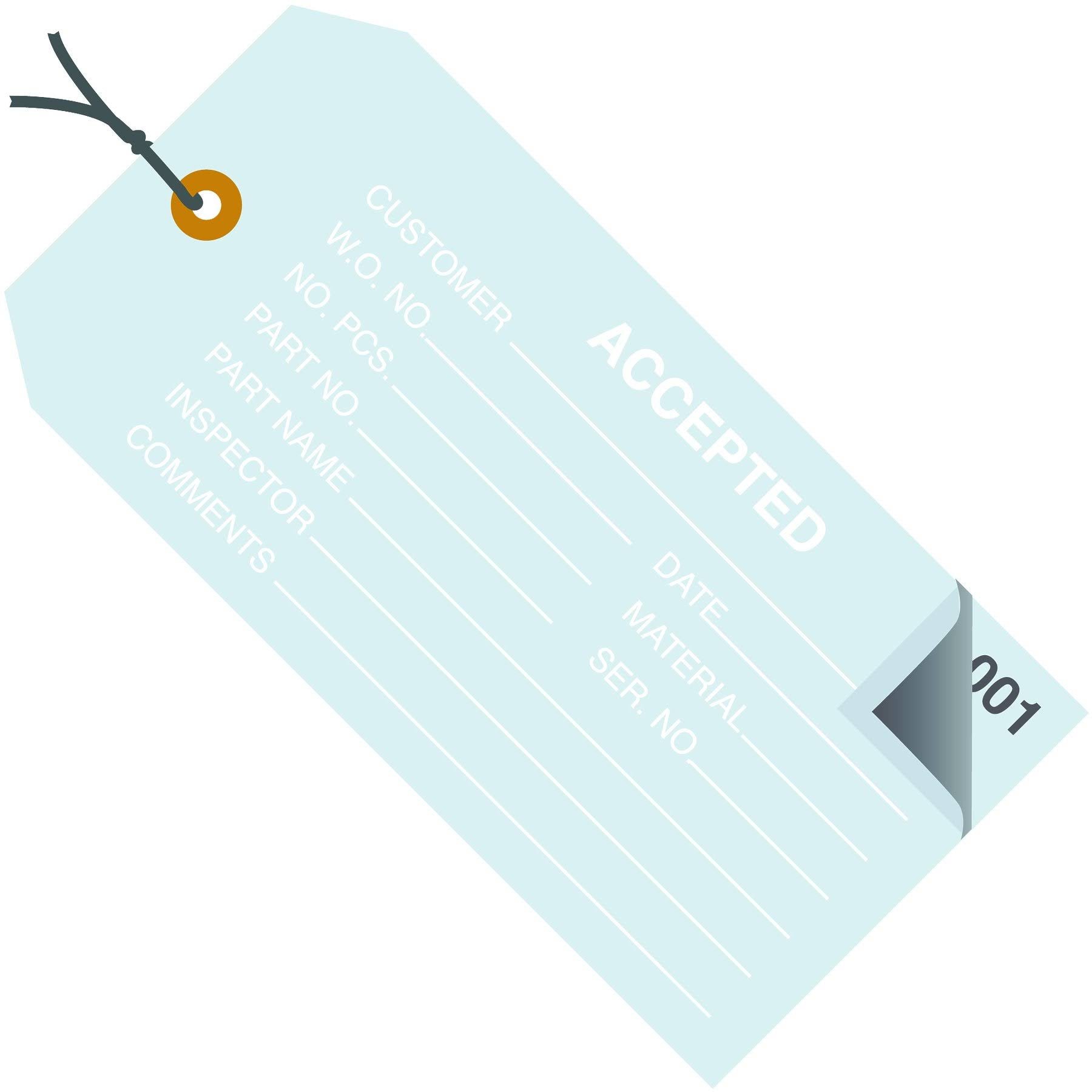 Inspection Tags 2 Part Numbered 001-499 Pre-Strung G1673
