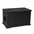 Black Decorative Bench with Enclosed Cat Litter Box A284