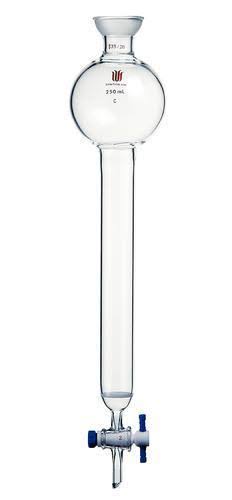 Chromatography Columns with Spherical Joint, Reservoir, Fritted Disc, and PTFE Stopcock S20922
