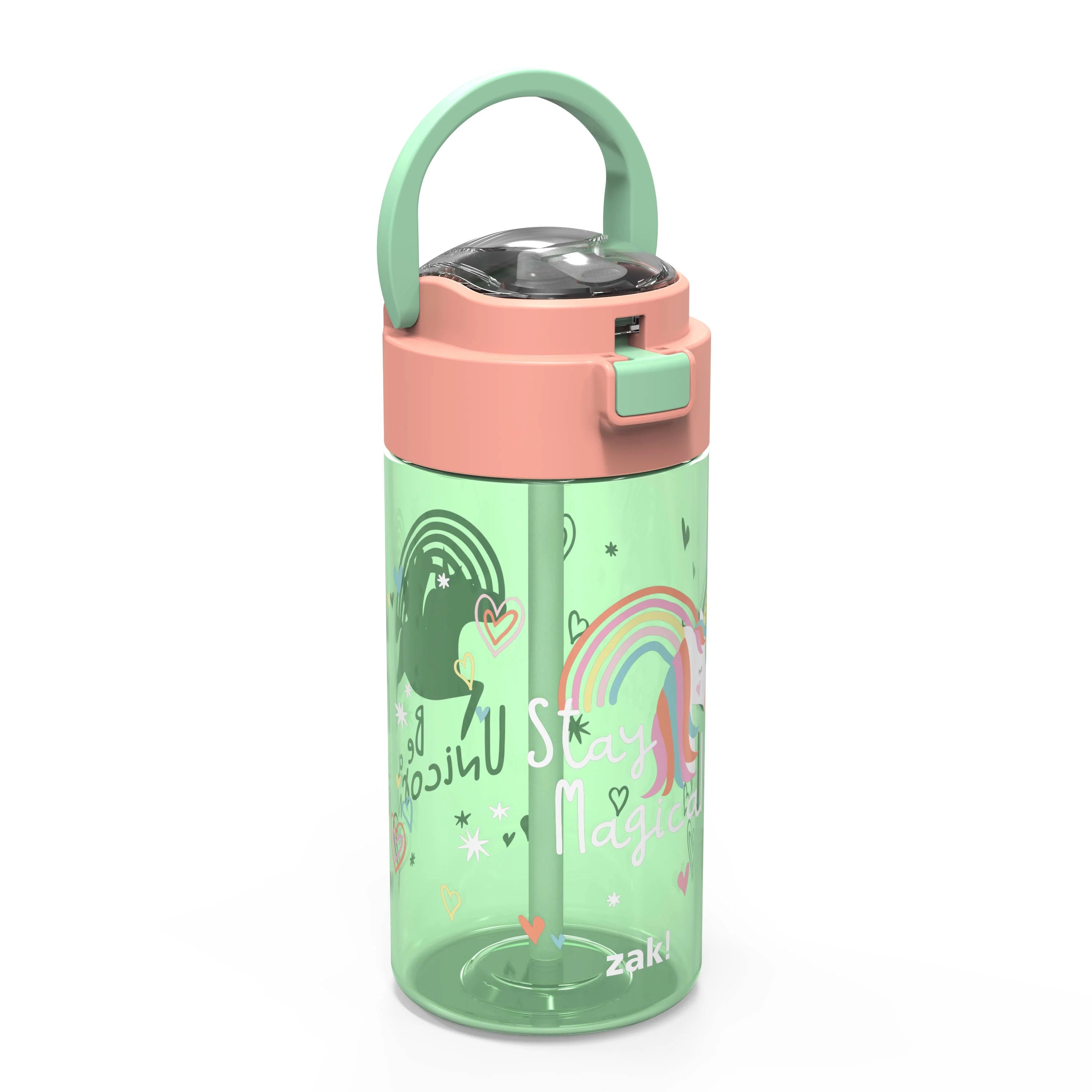 Unicorn Reusable Plastic Water Bottle with Push-button lid H34602