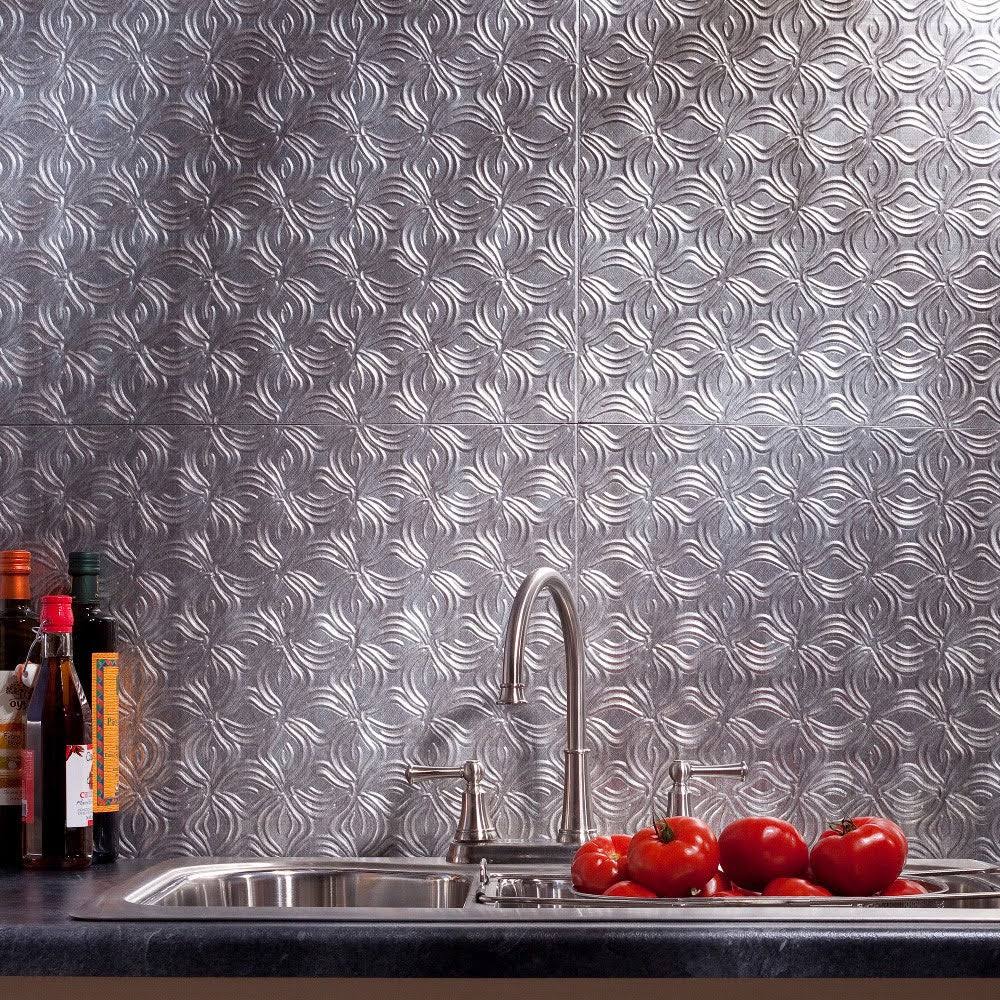 Crosshatch Silver Backsplash Kit C870