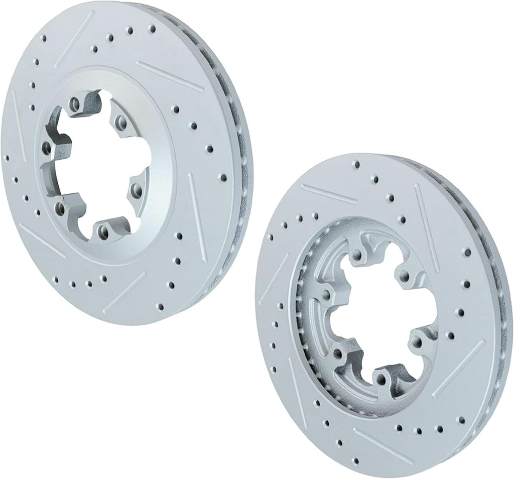 Drilled & Slotted Front Brake Kit Rotors Set with Brake Pads and Hardware Kit T835540