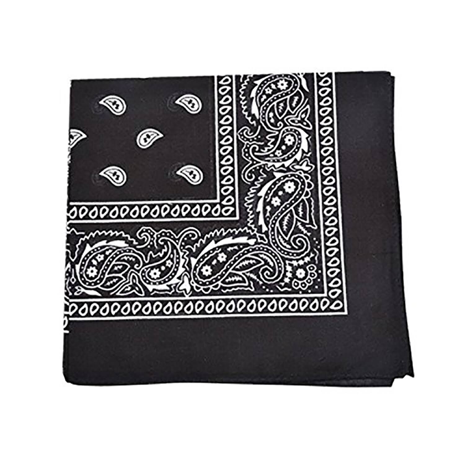96 Pack Black 100% Polyester Bandanas P65376