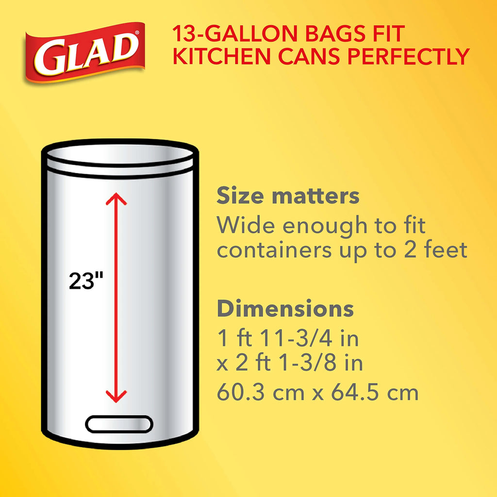 Glad ForceFlex Tall Kitchen Trash Bags, 13 Gallon, Lavender, 80 Count G343