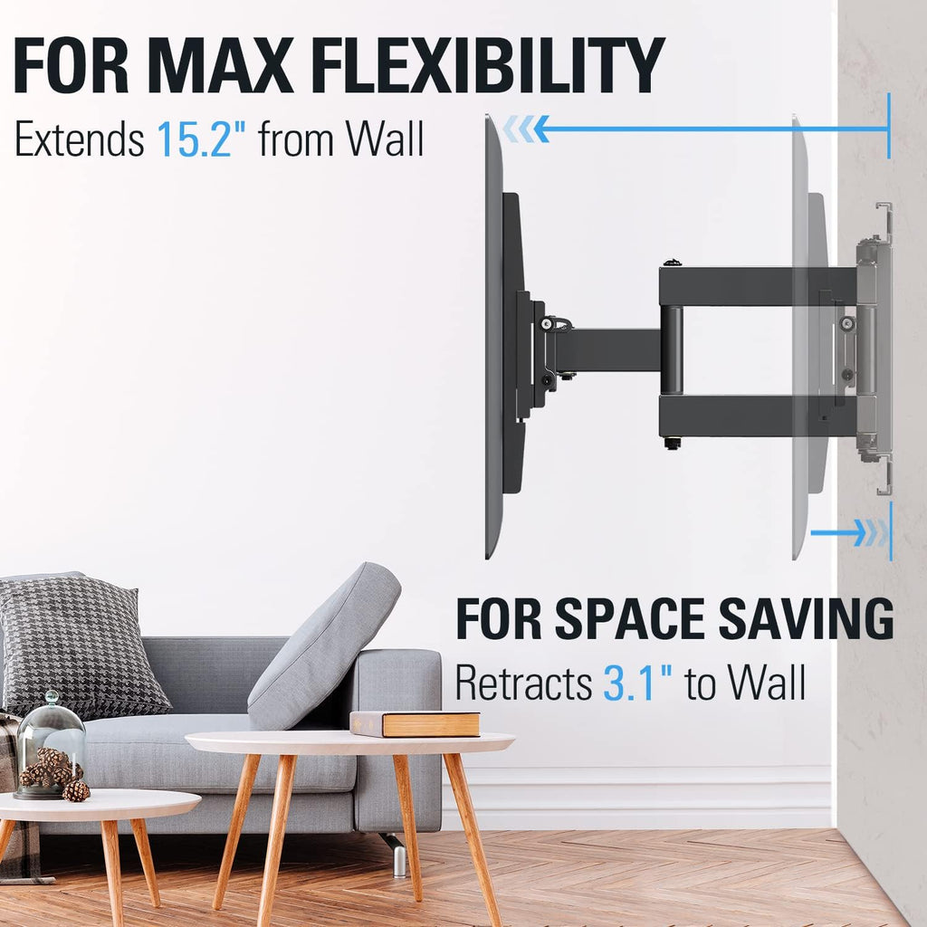 TV Mount Full Motion Wall Mount for 26-55 Inch Flat Screen TV, Dual Arms, Max VESA 400x400mm, 99 LBS, Pack of 2 T468496