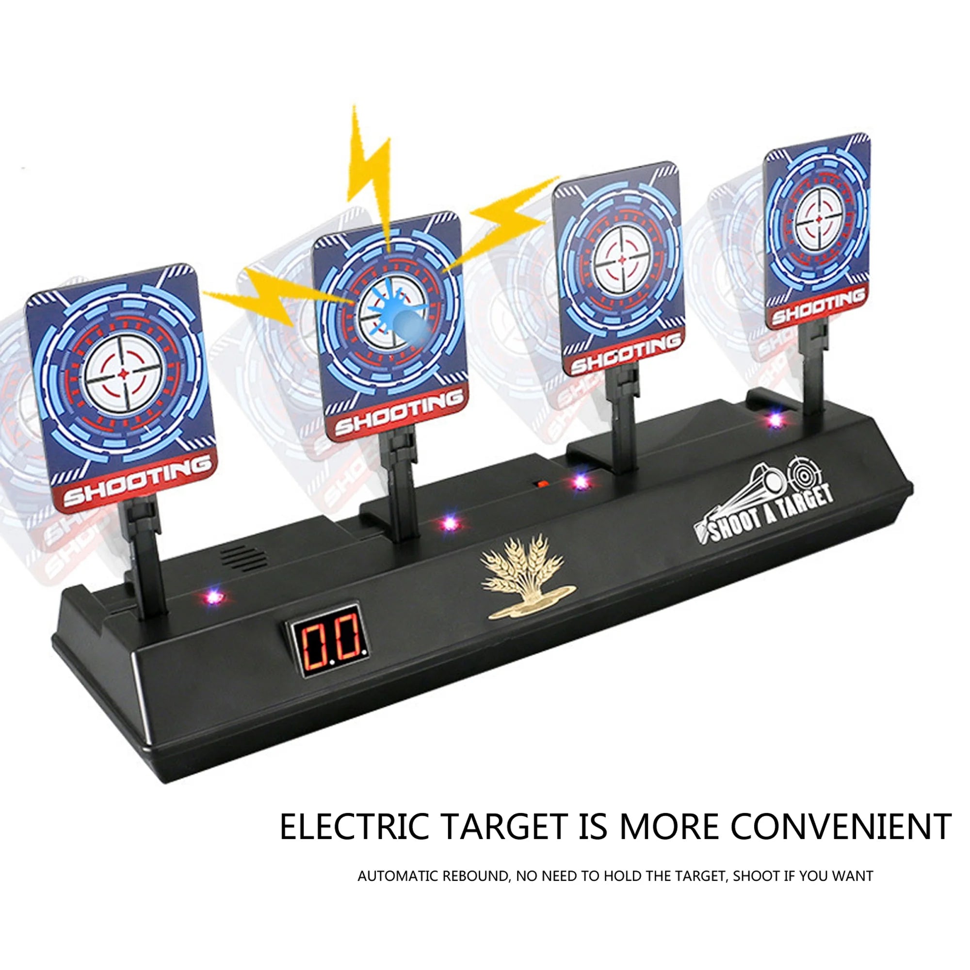 4 Targets LED Light Auto Reset Digital Shooting Targets E177115