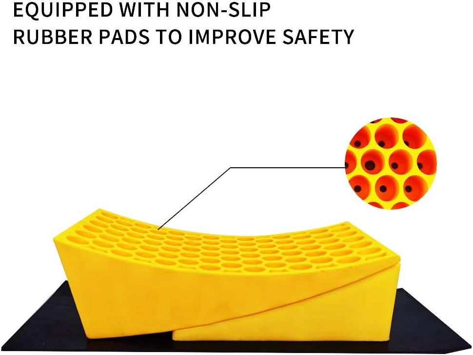 2 Pack Camper Levelers with Curved Levelers, Chocks and Non-Slip Rubber Mats K684517