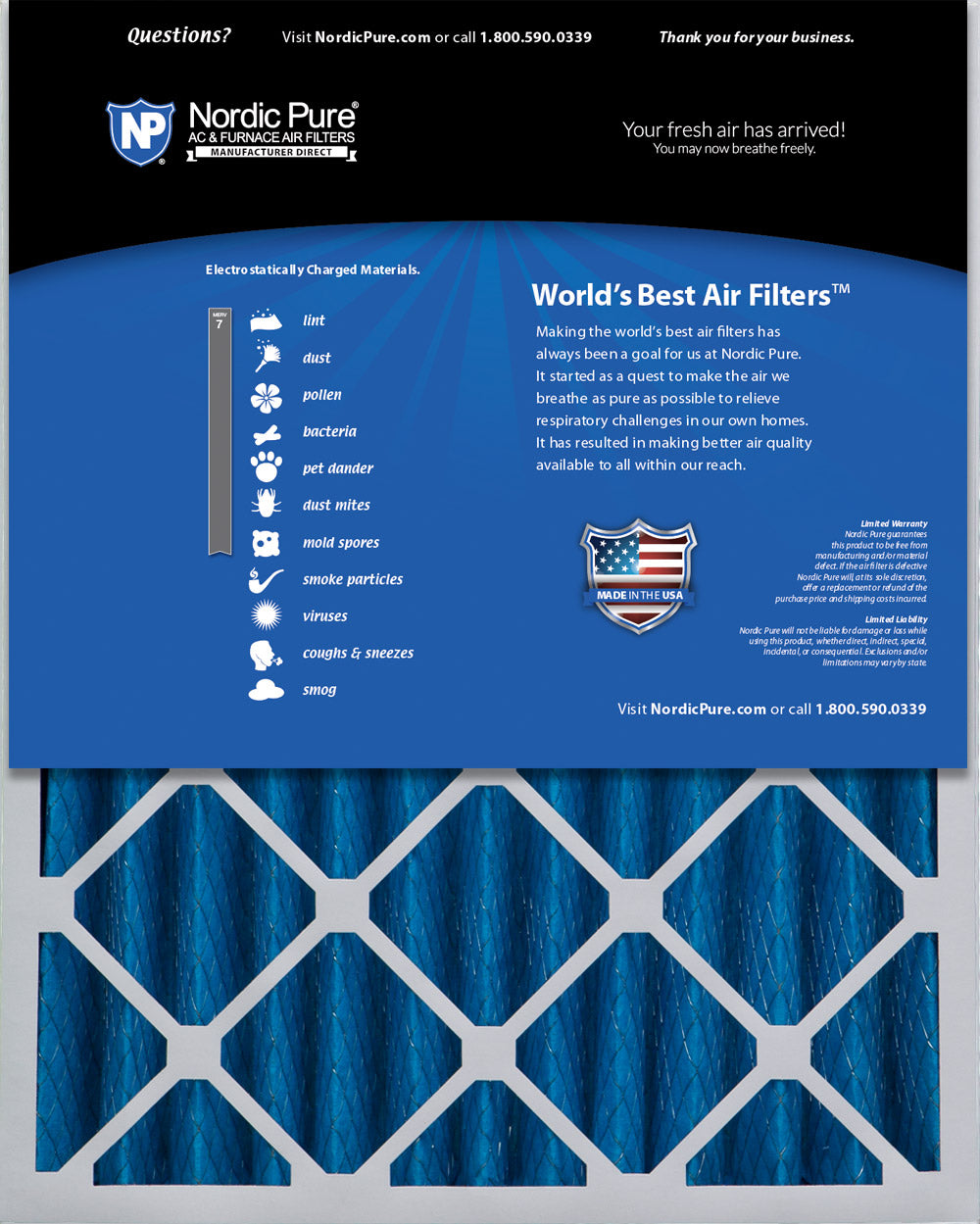 Pleated MERV 7 Air Filter 1 Pack Z495326