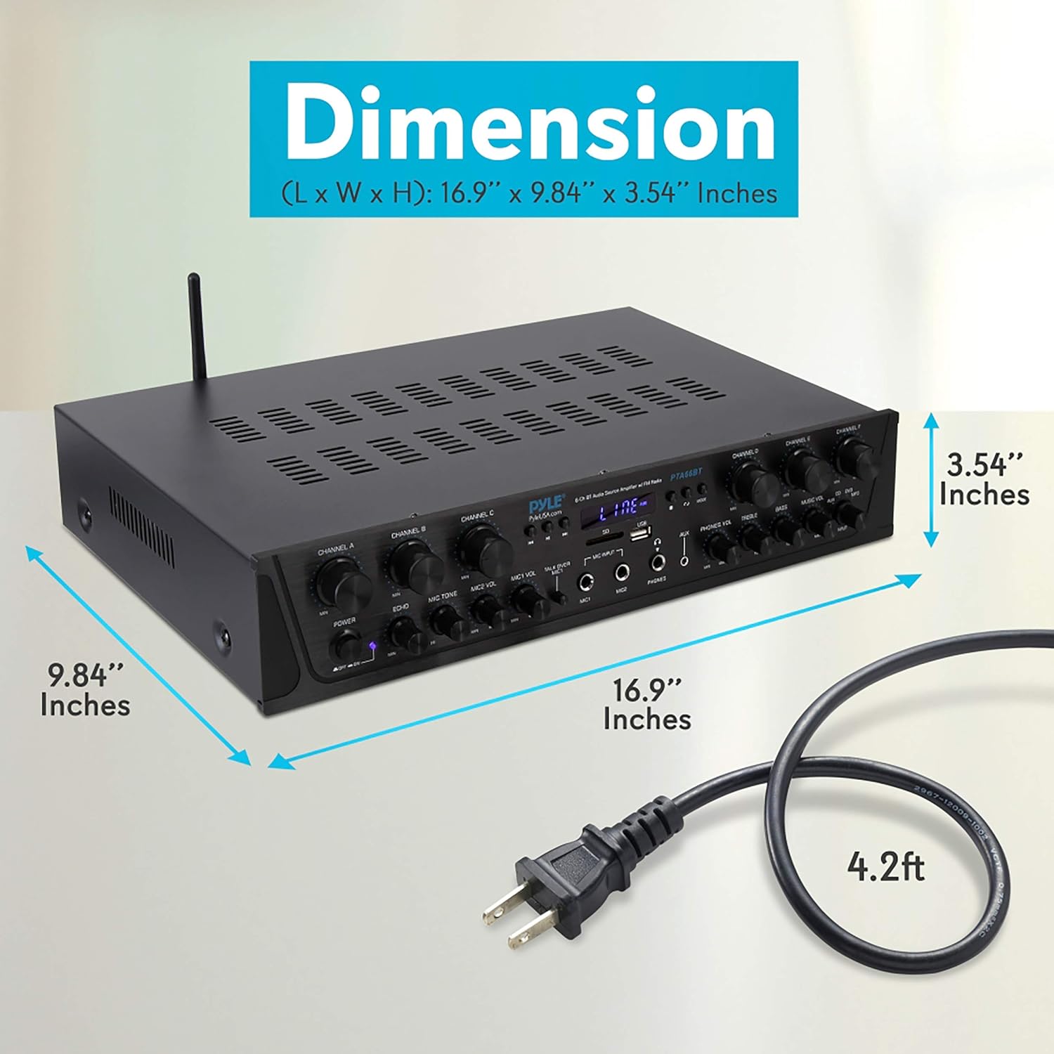 6 Channel 600 Watt Bluetooth Stereo Receiver Amplifier P927