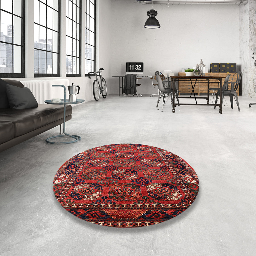 Red Rectangle Area Rug, 2' x 3' O702