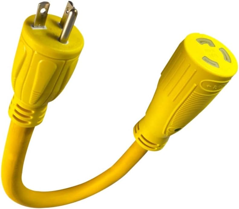 Generator Cord Adapter 250V 20A NEMA 6-20P Male to 250V 30A NEMA L6-30R Locking Female 1.5ft Pack of 2 Z747