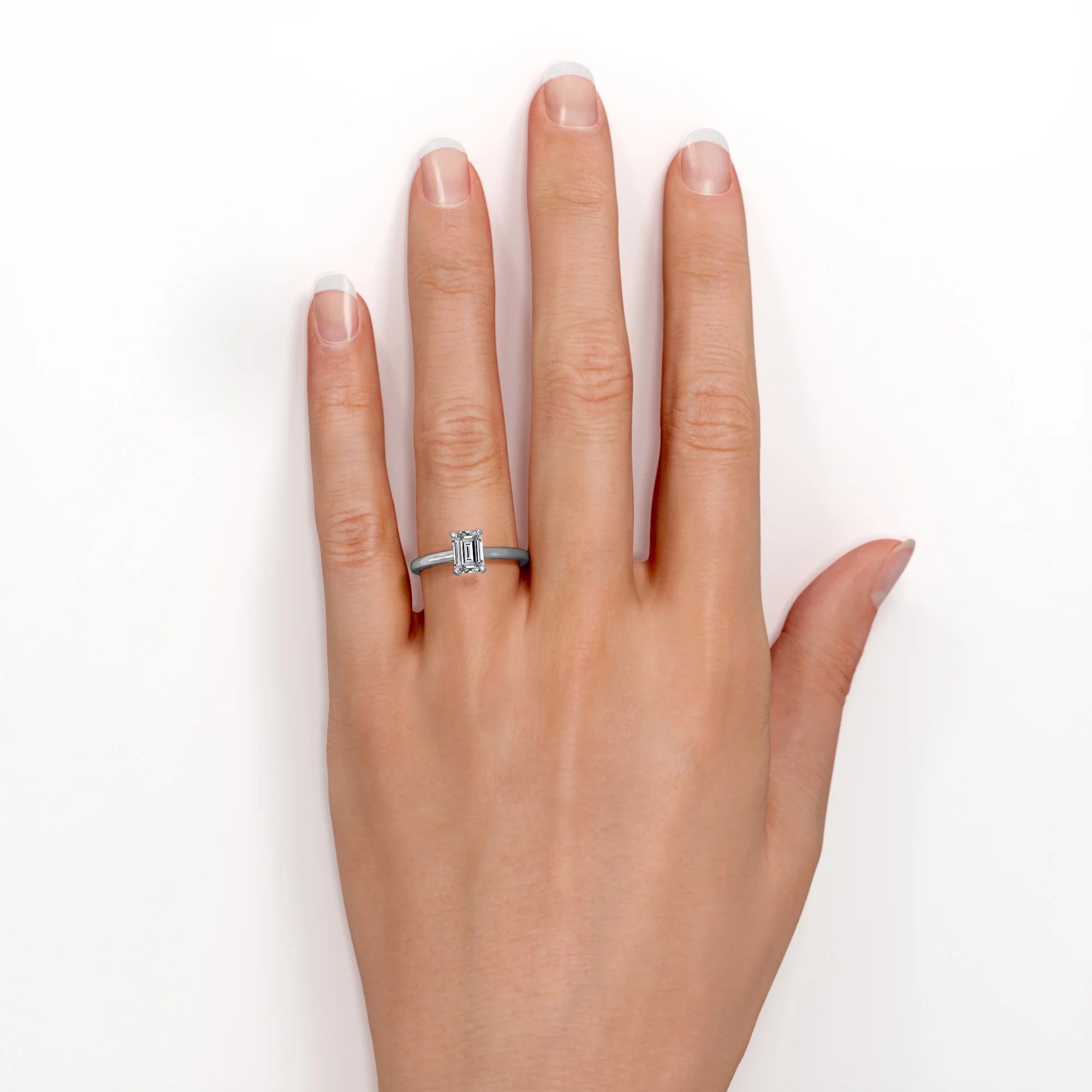 18K White Gold Plating Over Silver Solitaire Promise Ring S9817