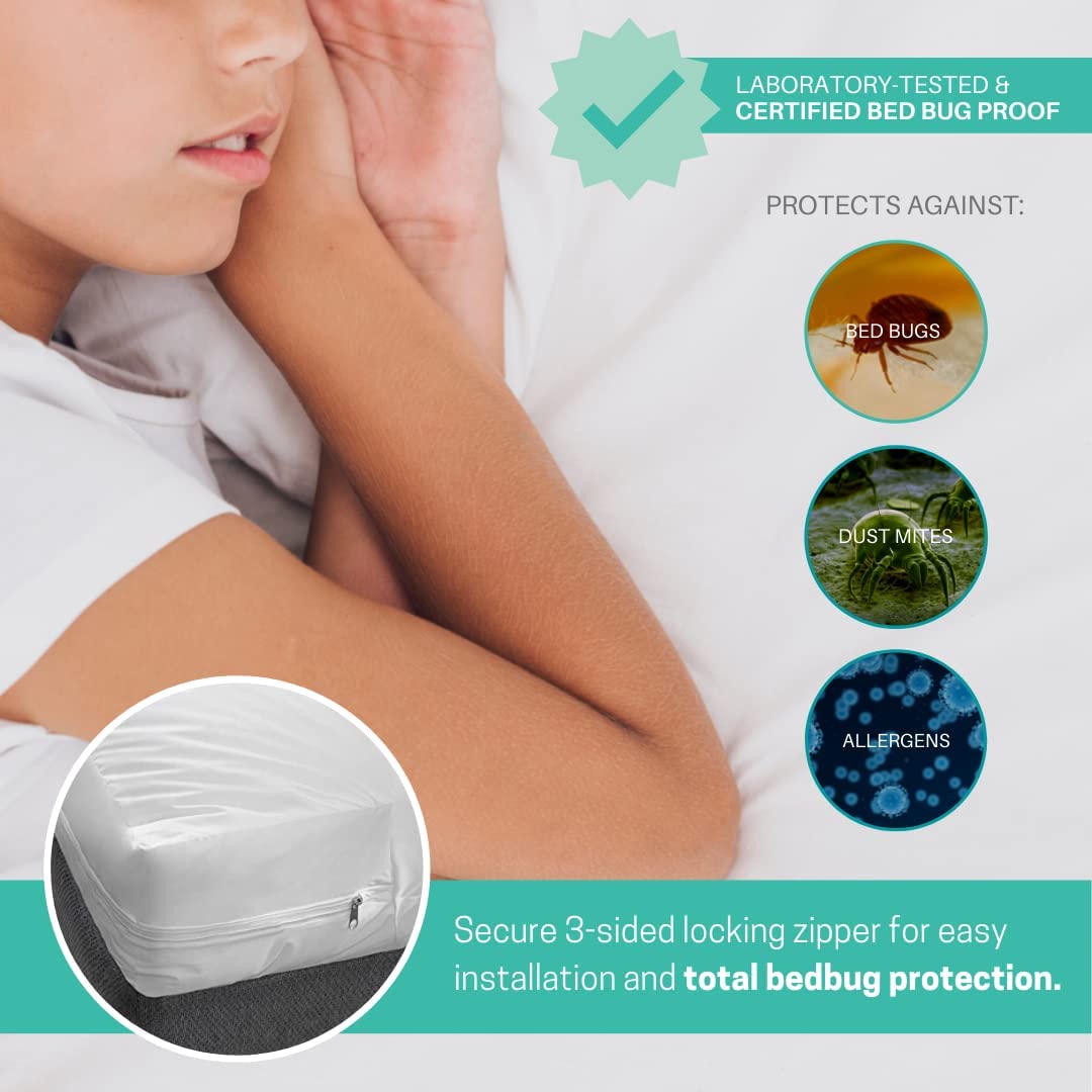King Size Zippered Vinyl Bed Bug Proof Mattress Protector B534060