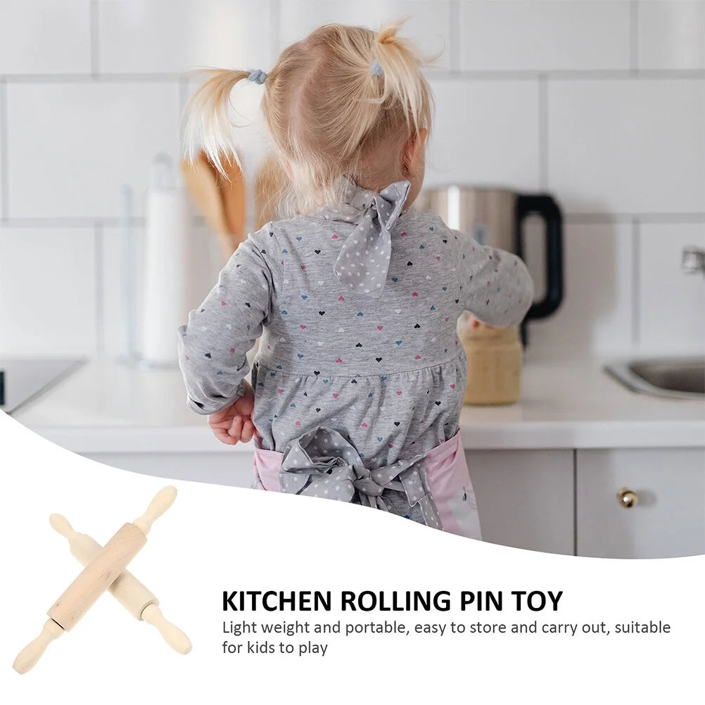 6 Pcs Wooden Rolling Pin Toy Playset Z203496