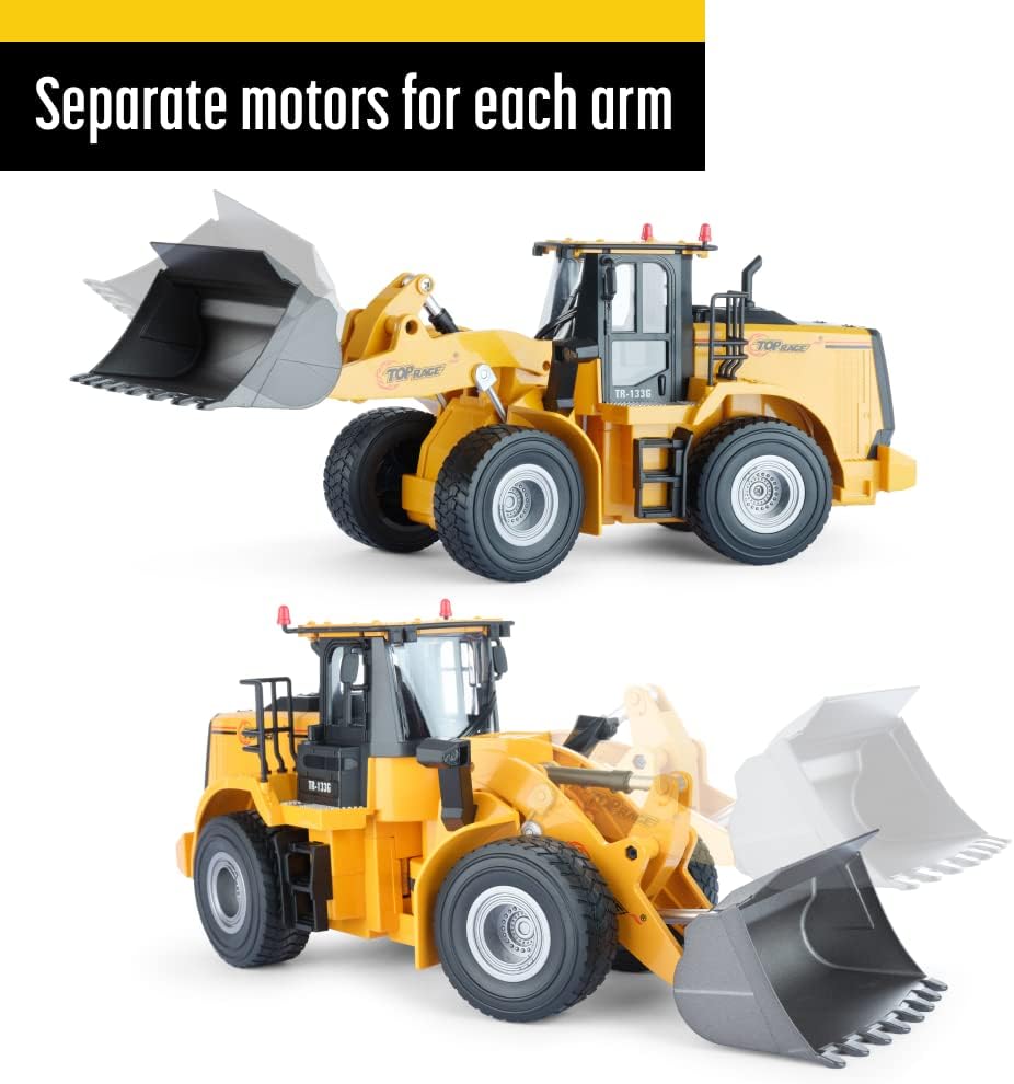 2.4Ghz RC Construction Front Loader Toy Truck with Metal Shovel, Pack of 2 Q7128