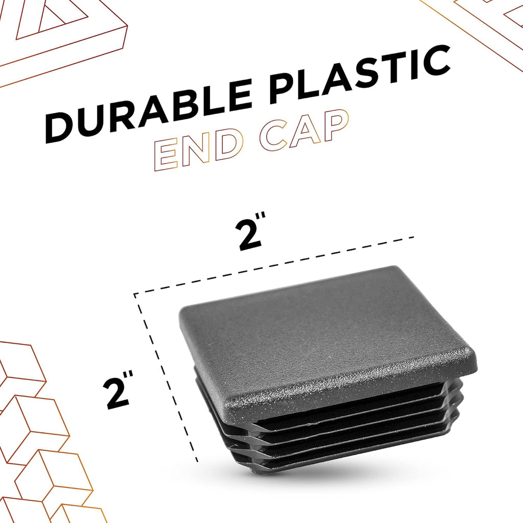 2 Inch Square Black Plastic Plug Insert (50 Pack) L972227