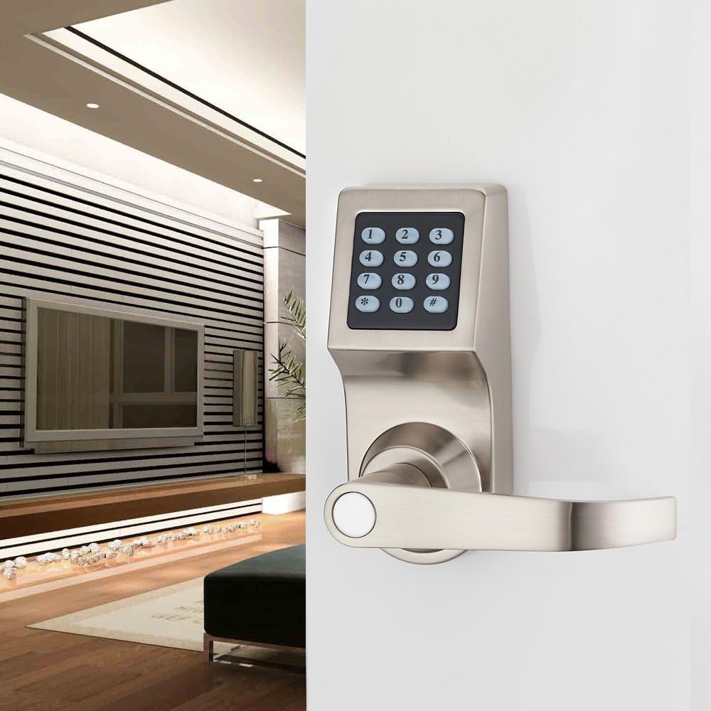 Digital Door Lock with Remote Control, Code and Key R65381