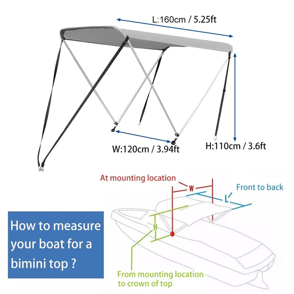 Bimini Top with Aluminum Frame Oxford Cloth Cover O650257