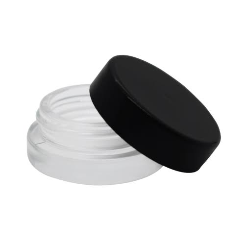 180 Count Clear Glass Concentrate Container with Black Cap I263