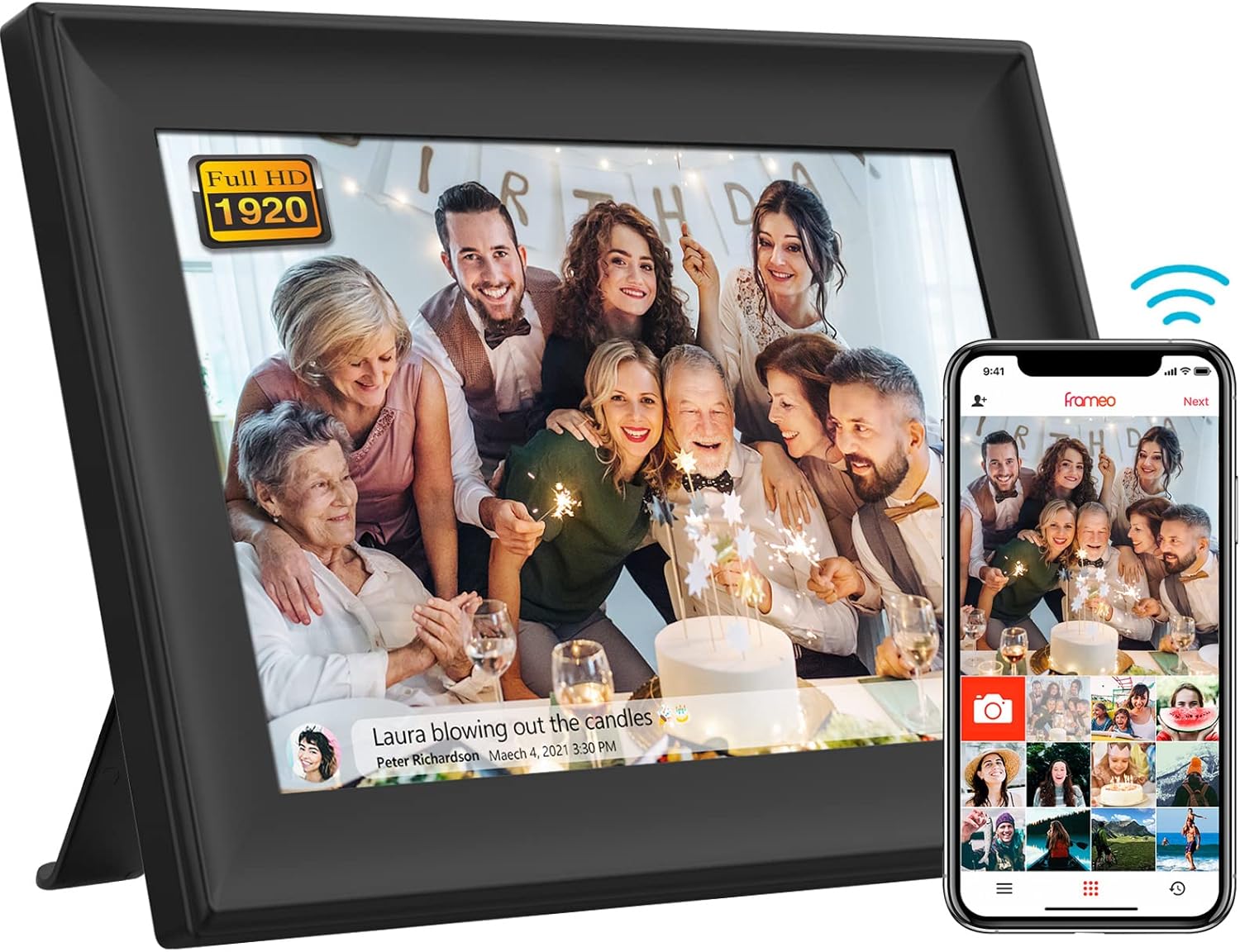 10.1 Inch Smart WiFi Digital Photo Frame with Touch Screen W743473