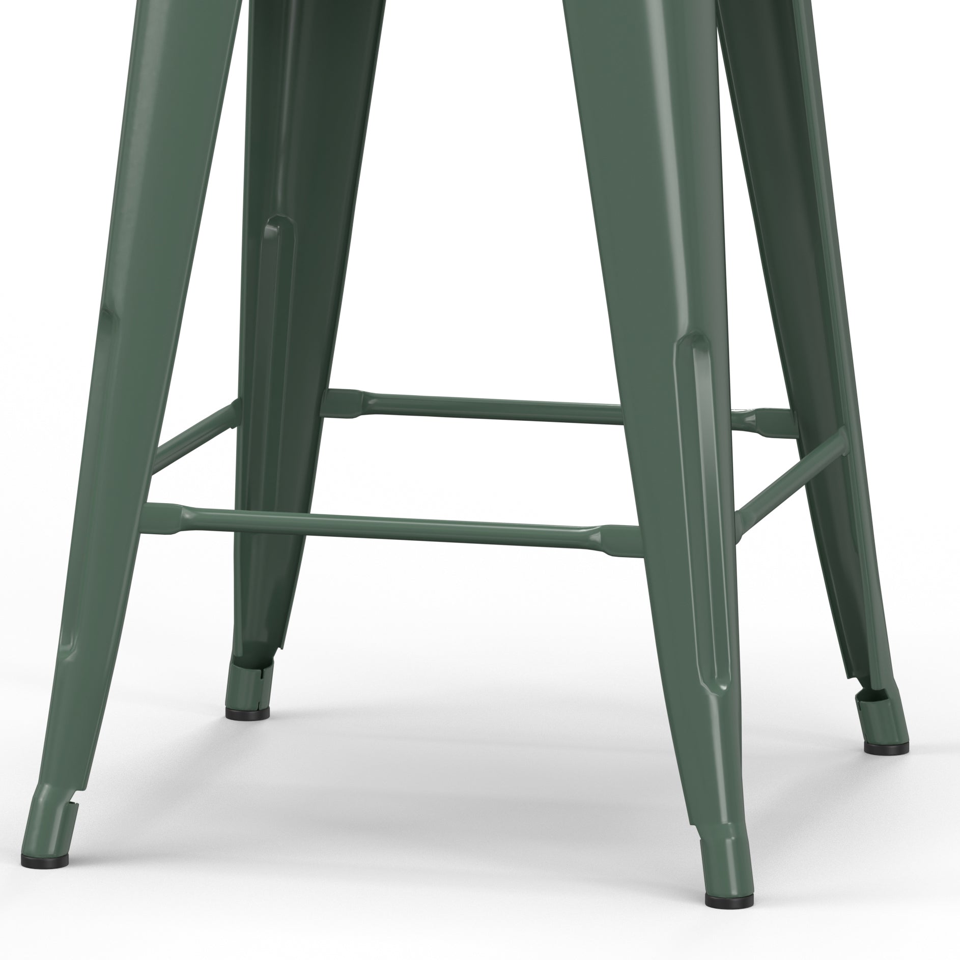 24" Industrial Metal Counter Stool in Sage Green (Set of 4) P60422