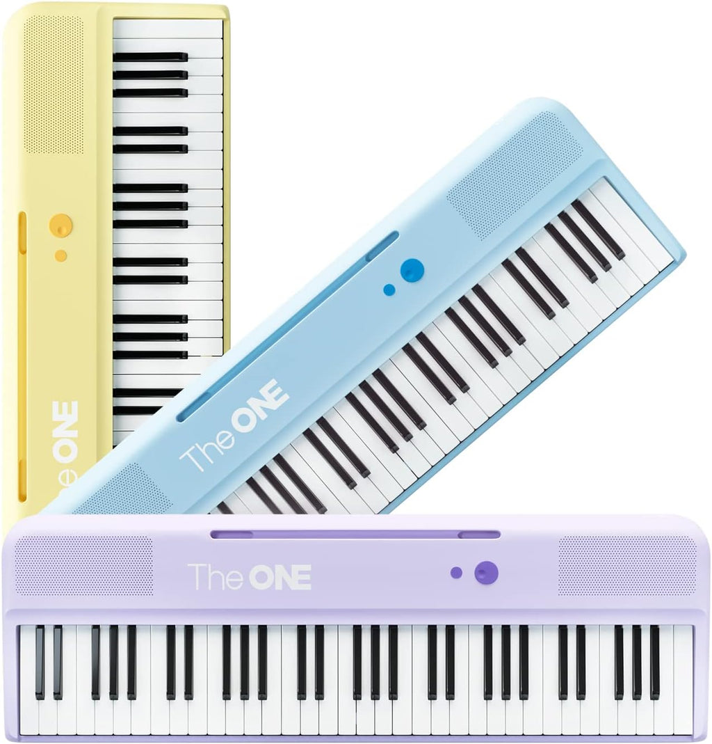 Piano Keyboard with 61 Lighted Keys, 256 Tones, 64 Polyphony, Built-in LED Lights (Pink) V9400