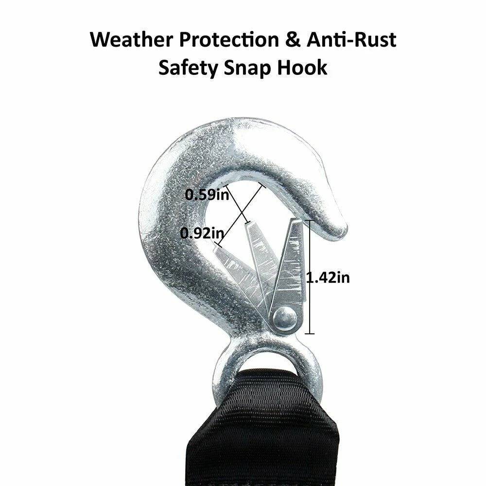 2" x 20' Heavy Duty Boat Trailer Winch Strap with Snap Hook N1226