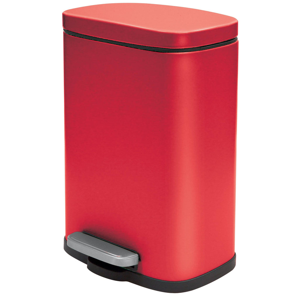 Matte Red Stainless Steel Step on Trash Can 1.32 Gallon L517886