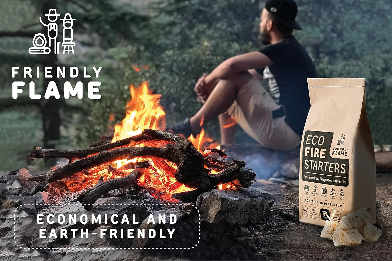 35pcs Natural Wood and Wax Firestarters H7155