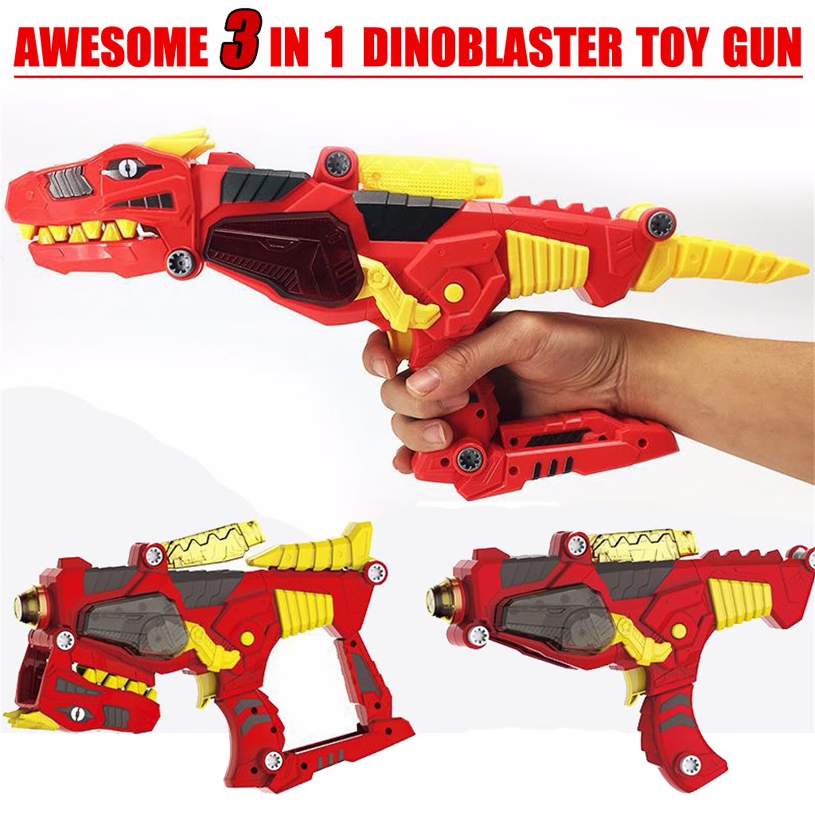 Transforming Dinosaur Toy Lights Sound 3 in 1 Charge Morpher Toy C6841