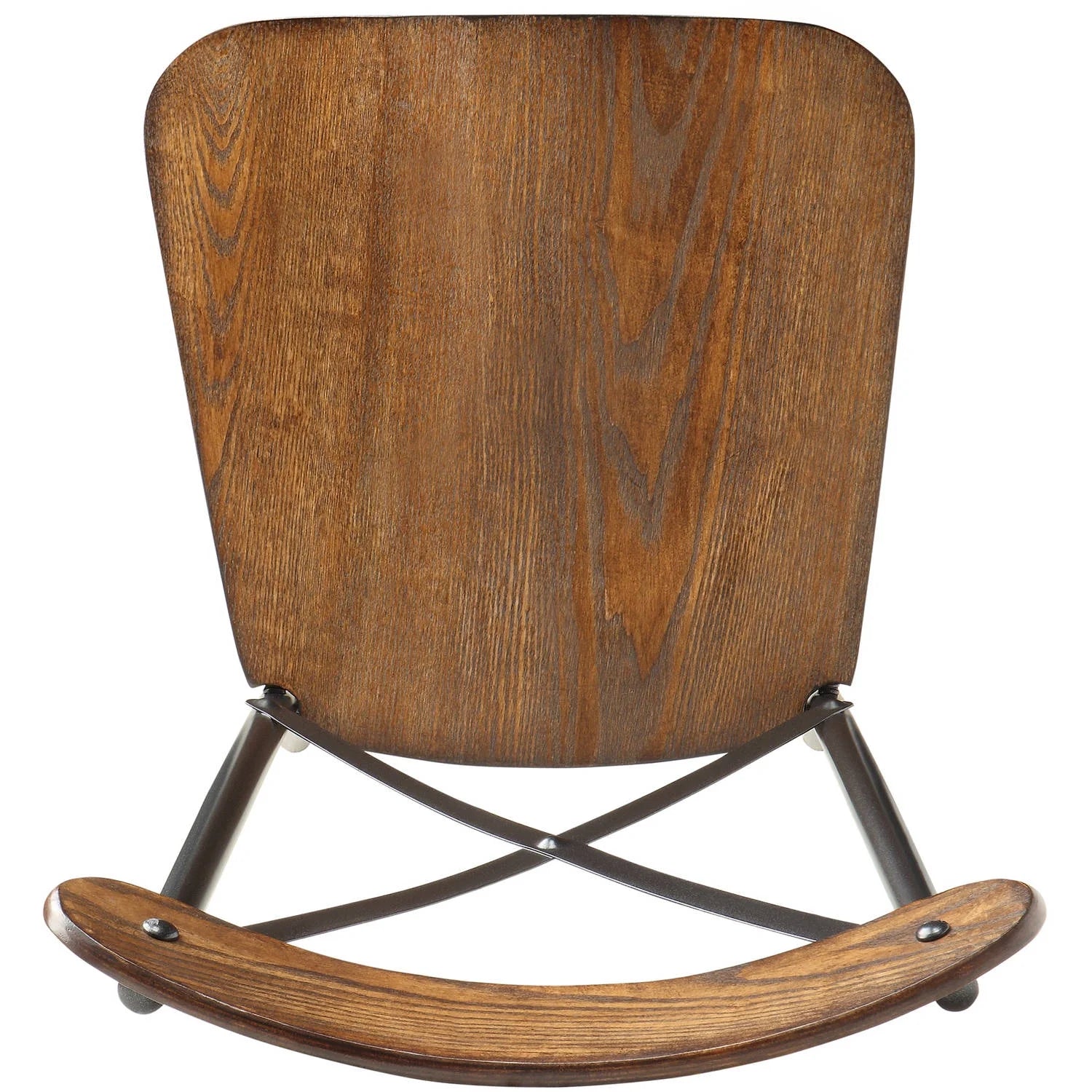 Metal Frame Dining Side Chairs, Set of 2, Brown and Ash Q270100