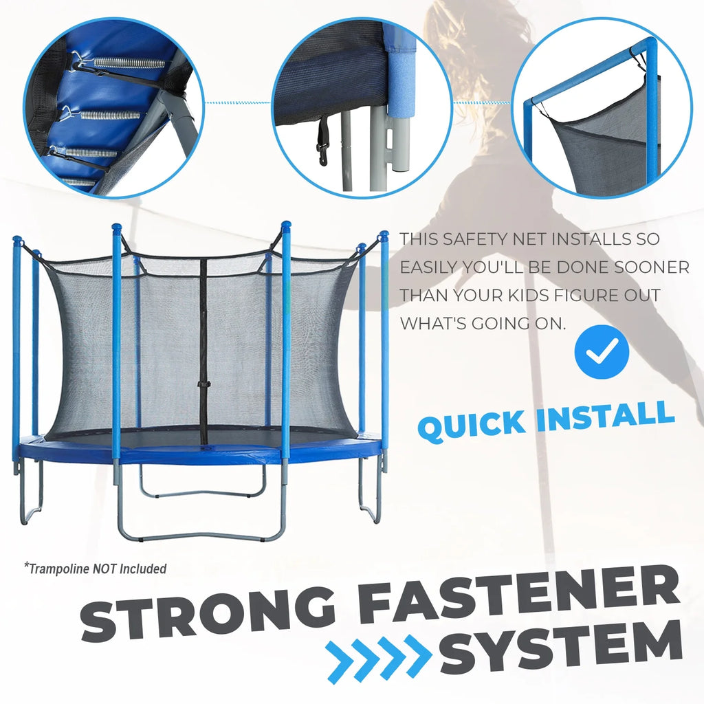 Trampoline Safety Enclosure Net, 6 Poles & Hardware, Fits 16 FT. Round Frame G141