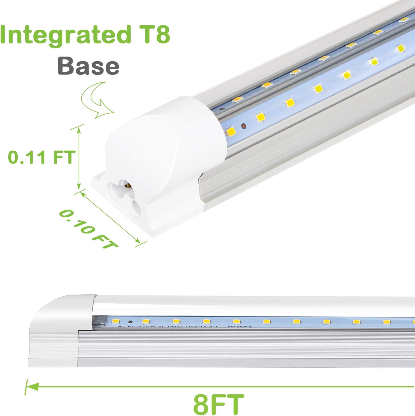 8FT Linkable LED Shop Light with Built-in ON/Off Switch, 10 Pack Z501027