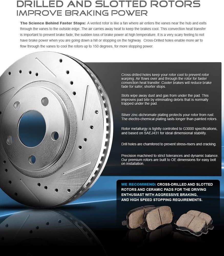 Powder Coated Red Calipers Rotors Ceramic Pads Performance Kit B568547