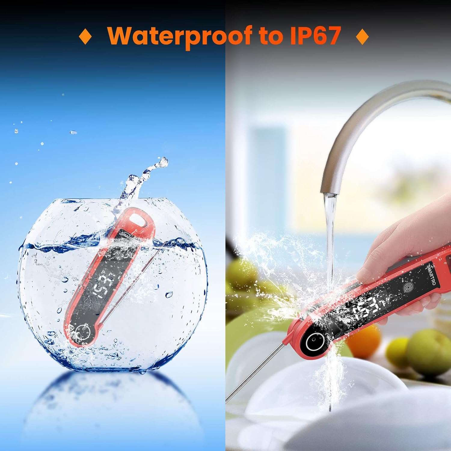 Instant Read Digital Meat Thermometer for Grilling BBQ, Pack of 2 Y563