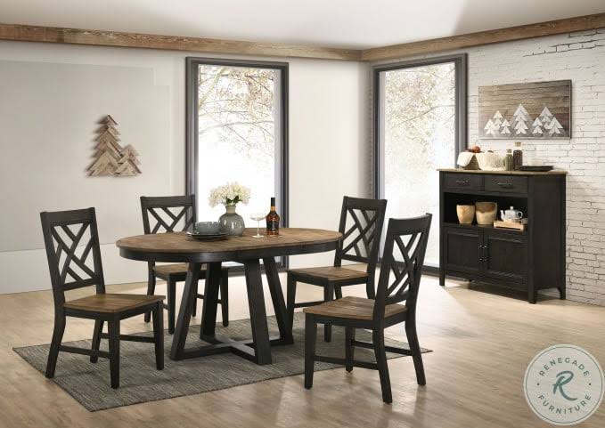 Brushed Brown Pecan Round Dining Table M432