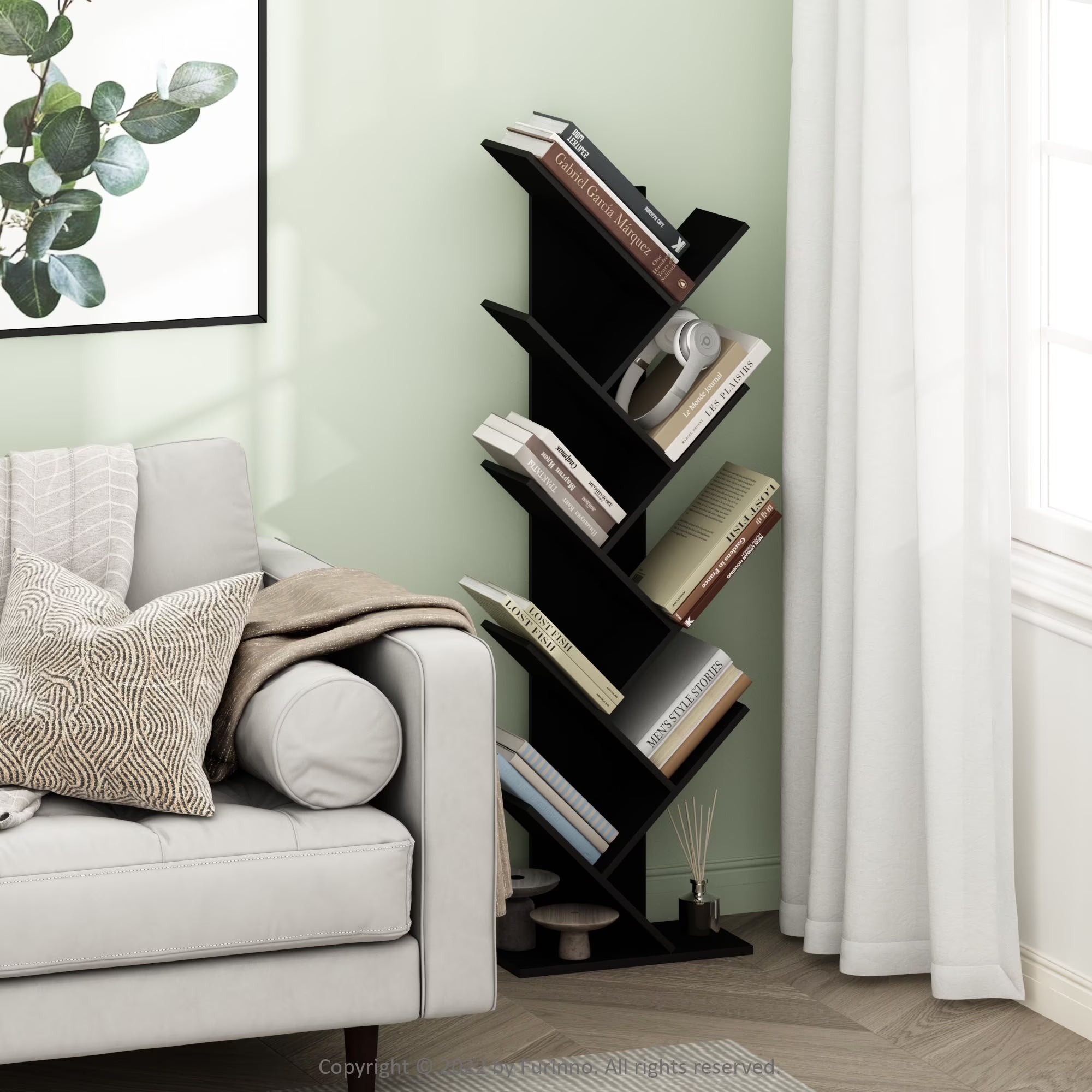 9-Tier Espresso Tree Bookcase C3439